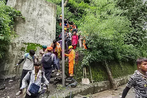 Pilgrims stranded on the Lincholi are being rescued by NDRF